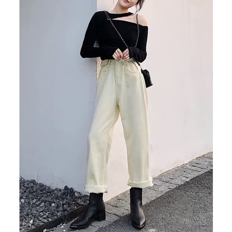 ハイウエストデニムパンツ ウエストボタン | SUNSHINE CLOSET | 詳細画像22 