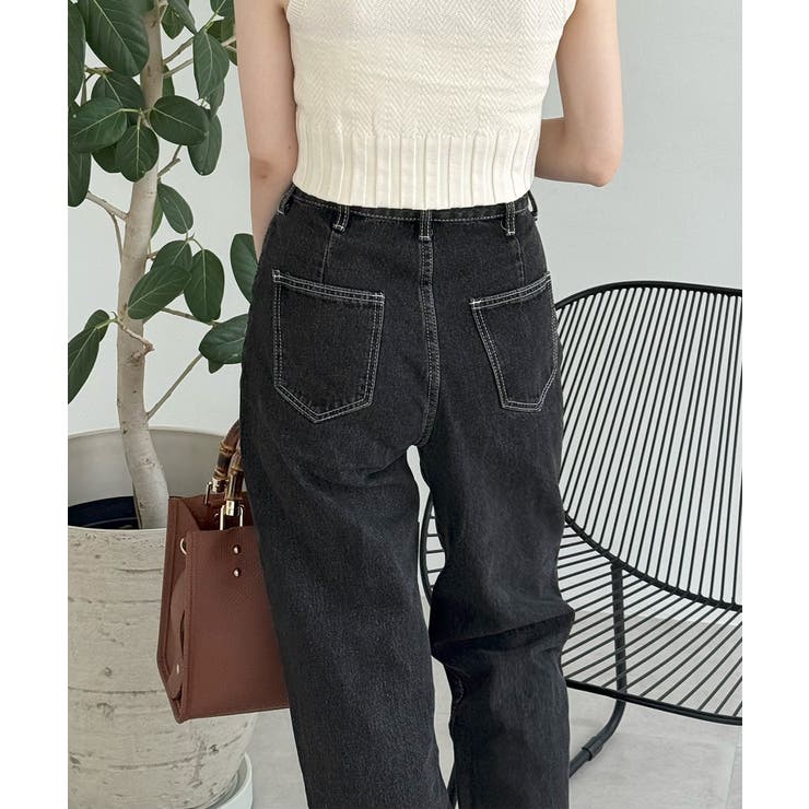 ハイウエストデニムパンツ ウエストボタン | SUNSHINE CLOSET | 詳細画像4 