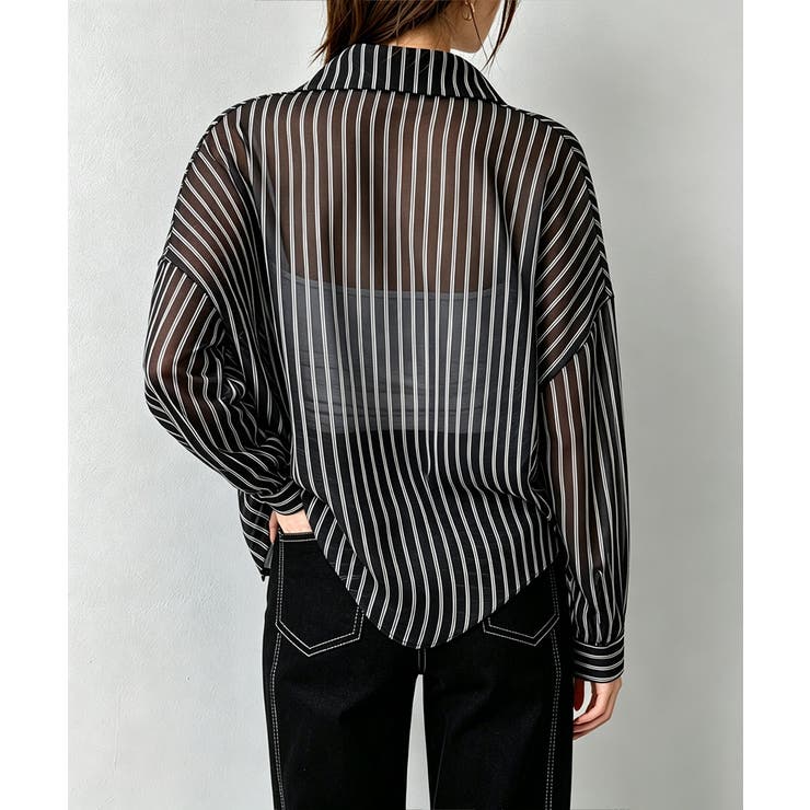 レディース UV対策冷房対策長袖シャツ透け感 夏服ブラウス | SUNSHINE CLOSET | 詳細画像11 