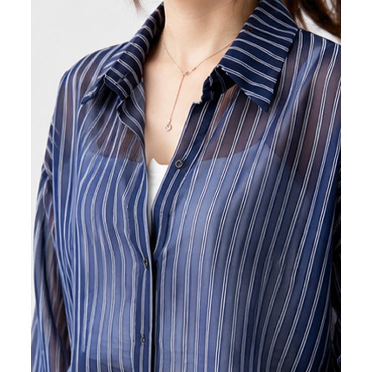 レディース UV対策冷房対策長袖シャツ透け感 夏服ブラウス | SUNSHINE CLOSET | 詳細画像13 