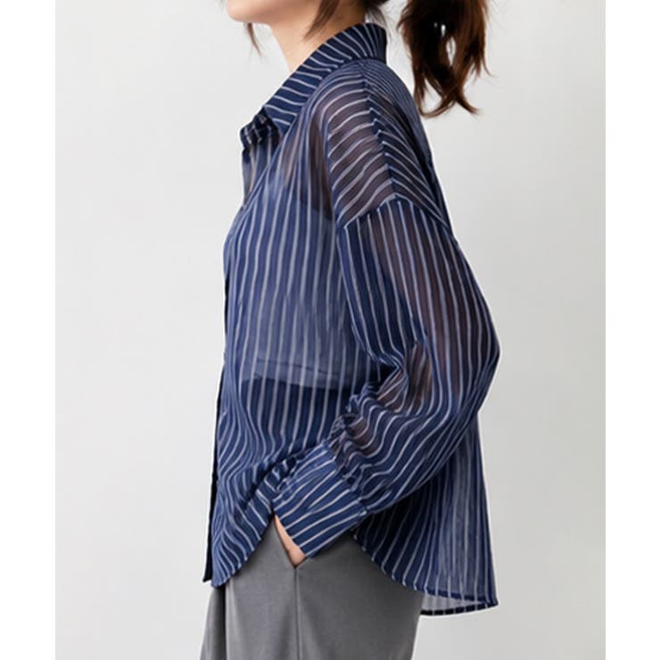 レディース UV対策冷房対策長袖シャツ透け感 夏服ブラウス | SUNSHINE CLOSET | 詳細画像16 
