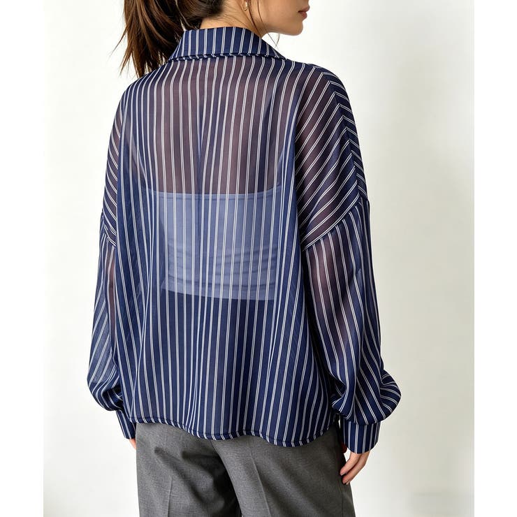 レディース UV対策冷房対策長袖シャツ透け感 夏服ブラウス | SUNSHINE CLOSET | 詳細画像18 