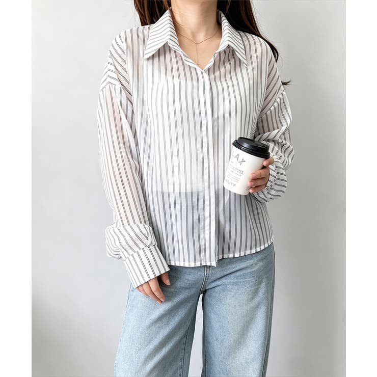 レディース UV対策冷房対策長袖シャツ透け感 夏服ブラウス | SUNSHINE CLOSET | 詳細画像2 