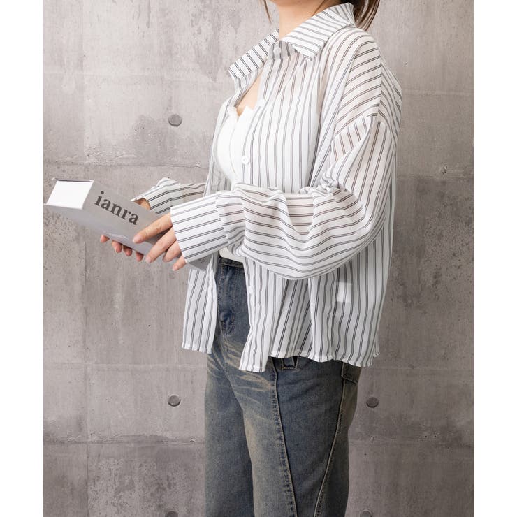 レディース UV対策冷房対策長袖シャツ透け感 夏服ブラウス | SUNSHINE CLOSET | 詳細画像21 