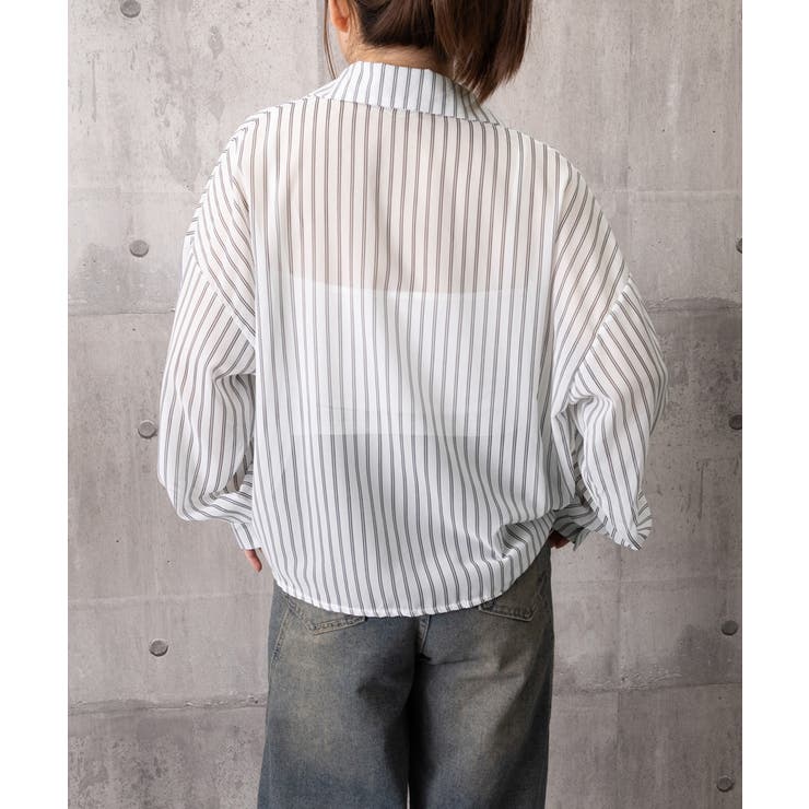 レディース UV対策冷房対策長袖シャツ透け感 夏服ブラウス | SUNSHINE CLOSET | 詳細画像22 