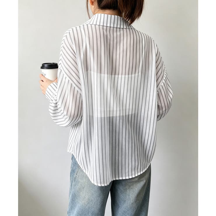 レディース UV対策冷房対策長袖シャツ透け感 夏服ブラウス | SUNSHINE CLOSET | 詳細画像5 