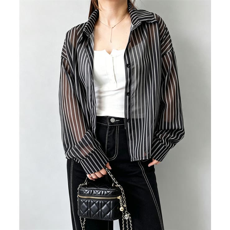 レディース UV対策冷房対策長袖シャツ透け感 夏服ブラウス | SUNSHINE CLOSET | 詳細画像6 
