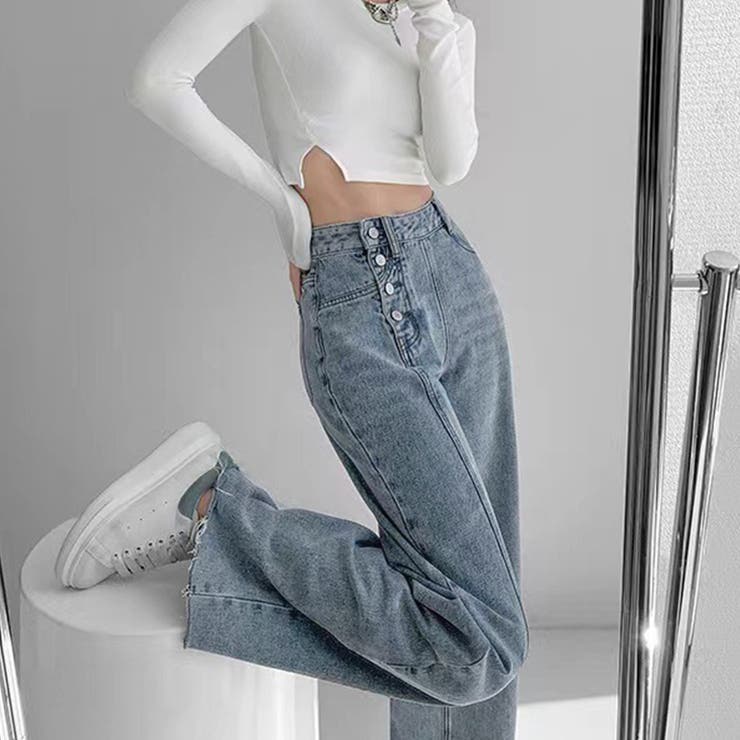 デニムストレートパンツ ハイウエスト韓国 | SUNSHINE CLOSET | 詳細画像7 