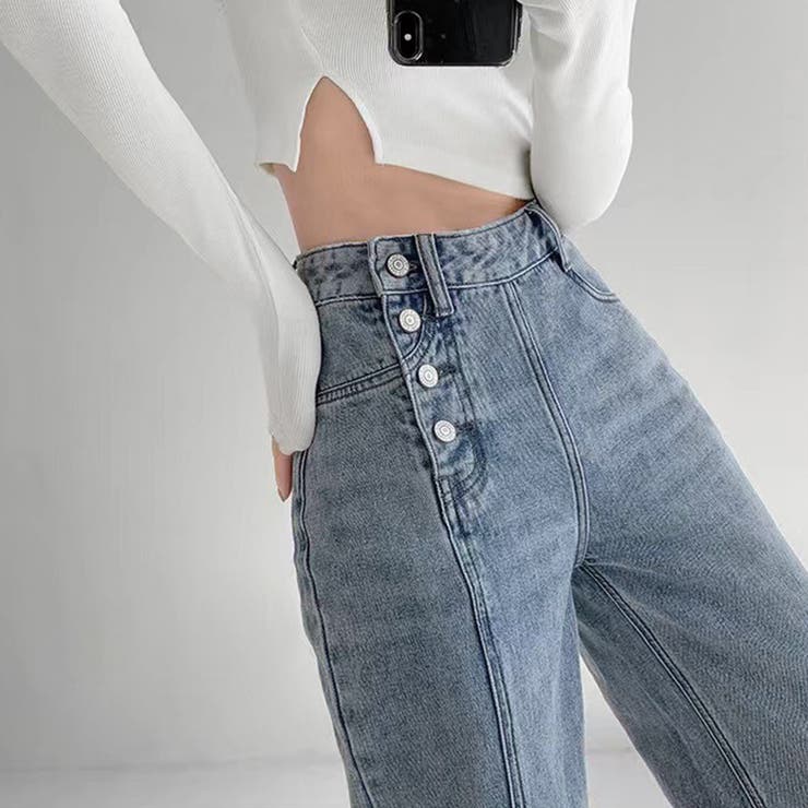 デニムストレートパンツ ハイウエスト韓国 | SUNSHINE CLOSET | 詳細画像9 