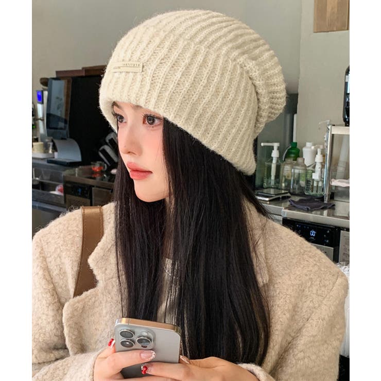 ニット帽 レディース くしゅくしゅ帽小顔[品番:AGCW0006075 ニット帽 レディース くしゅくしゅ帽小顔[品番:AGCW0006075