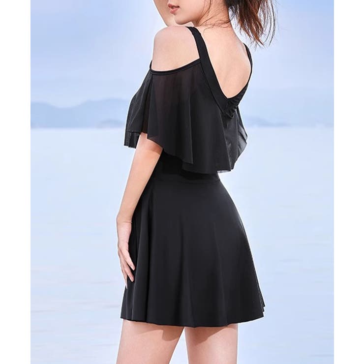 レディース水着2点セット 大人可愛いオフショルダー水着 きれいめフレア水着 | SUNSHINE CLOSET | 詳細画像4 