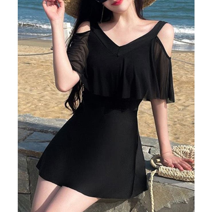 レディース水着2点セット 大人可愛いオフショルダー水着 きれいめフレア水着 | SUNSHINE CLOSET | 詳細画像7 