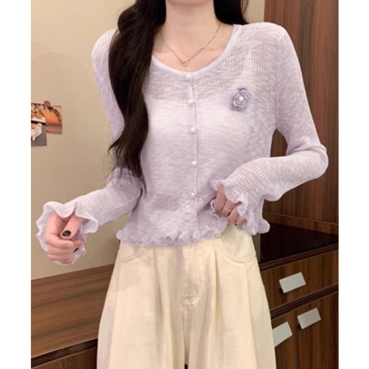 サマーニットカーディガン 花モチーフ付き | SUNSHINE CLOSET | 詳細画像15 