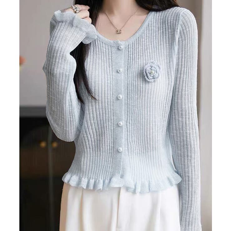 サマーニットカーディガン 花モチーフ付き | SUNSHINE CLOSET | 詳細画像5 