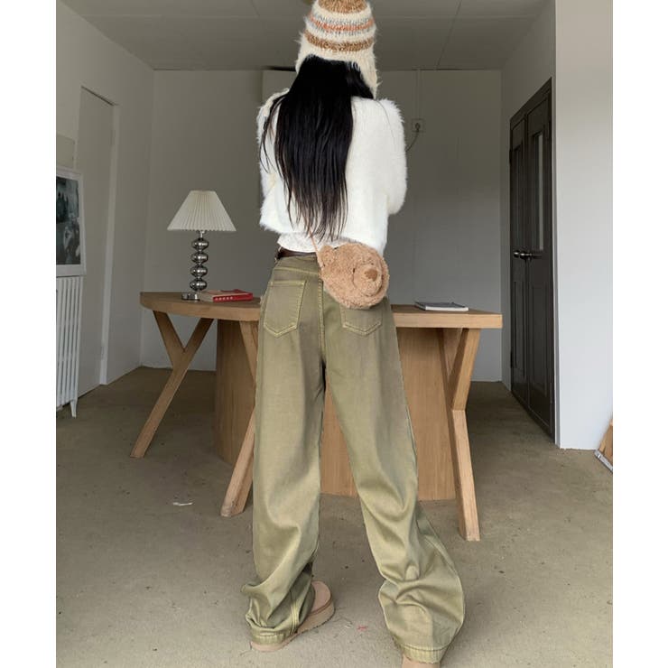 タックワイドデニムパンツレディース韓国風 | SUNSHINE CLOSET | 詳細画像18 