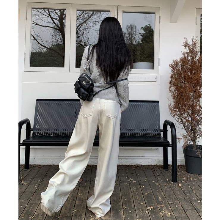 タックワイドデニムパンツレディース韓国風 | SUNSHINE CLOSET | 詳細画像22 