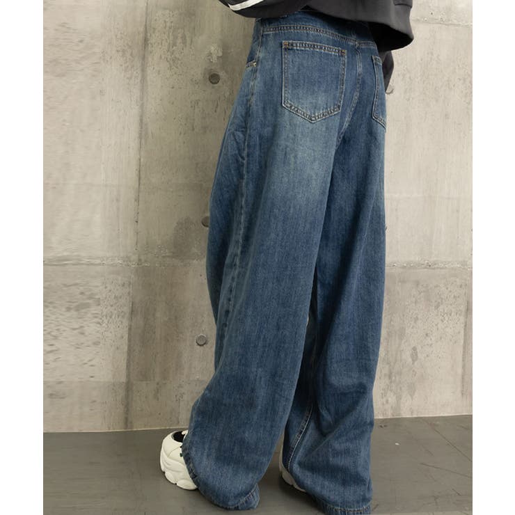 タックワイドデニムパンツレディース韓国風 | SUNSHINE CLOSET | 詳細画像28 