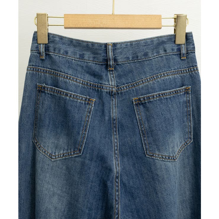 タックワイドデニムパンツレディース韓国風 | SUNSHINE CLOSET | 詳細画像35 