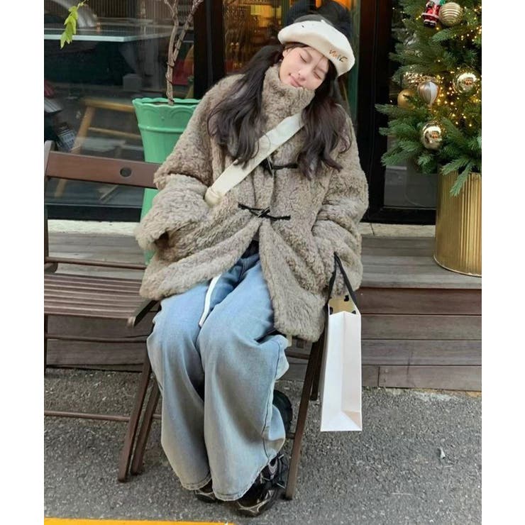 ボアジャケット トグルボタンボアコート冬[品番：AGCW0007138