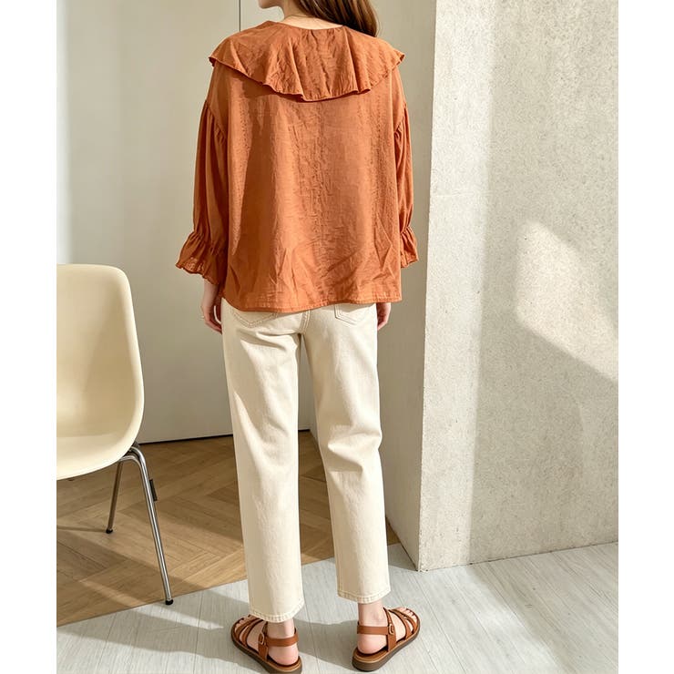 前後2WAYきれいめシアートップスおしゃれ 韓国風フリルブラウスレディース長袖と… | SUNSHINE CLOSET | 詳細画像20 