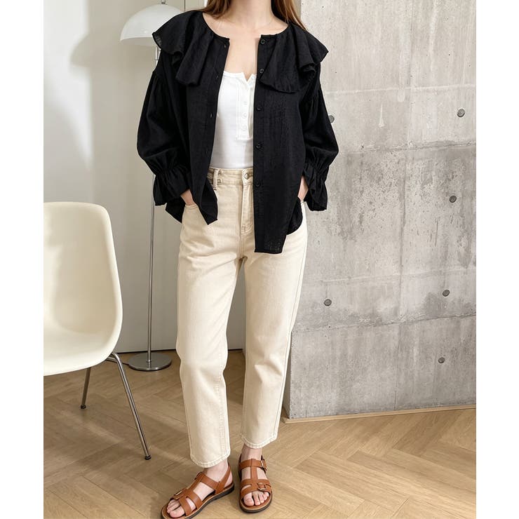 前後2WAYきれいめシアートップスおしゃれ 韓国風フリルブラウスレディース長袖と… | SUNSHINE CLOSET | 詳細画像24 