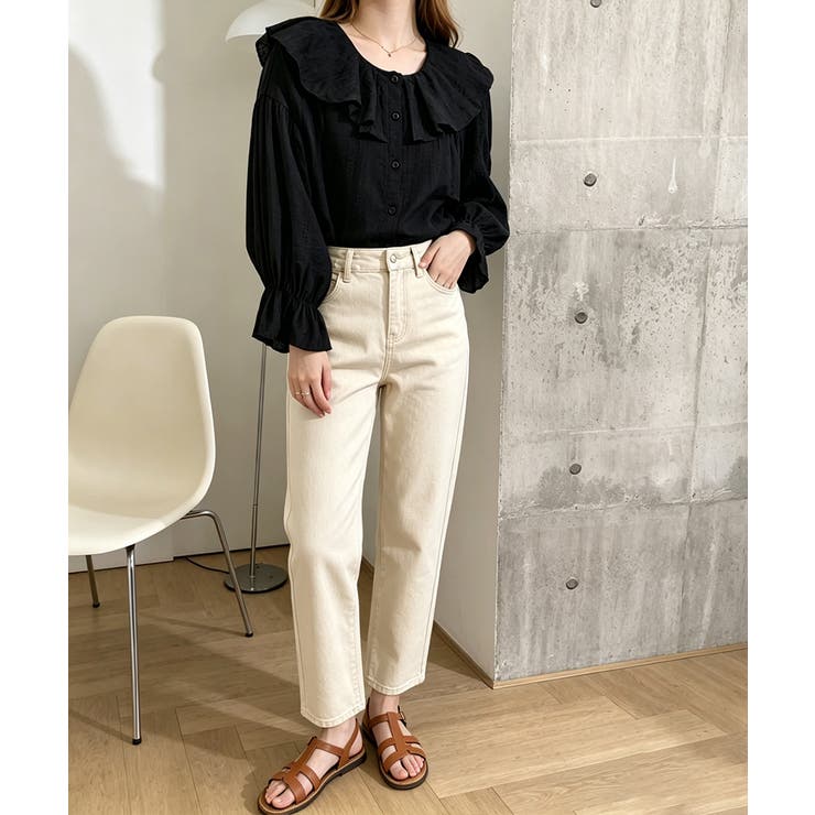 前後2WAYきれいめシアートップスおしゃれ 韓国風フリルブラウスレディース長袖と… | SUNSHINE CLOSET | 詳細画像25 