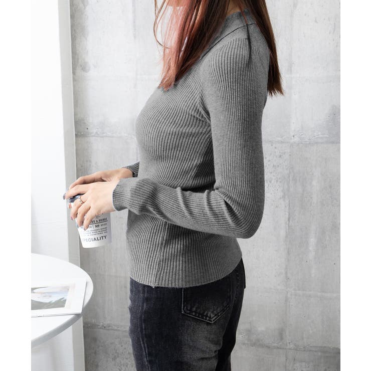 ポロニットトップス秋新作リブニット韓国風 | SUNSHINE CLOSET | 詳細画像18 