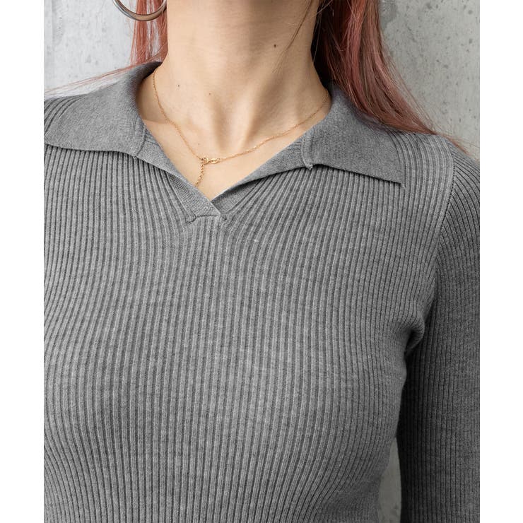 ポロニットトップス秋新作リブニット韓国風 | SUNSHINE CLOSET | 詳細画像20 
