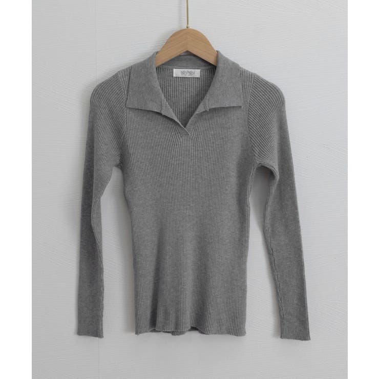 ポロニットトップス秋新作リブニット韓国風 | SUNSHINE CLOSET | 詳細画像21 