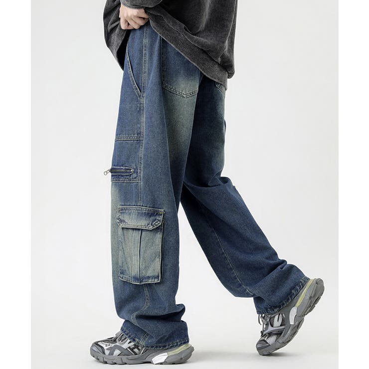 デニムカーゴパンツ 韓国風ワイドジーンズ | SUNSHINE CLOSET | 詳細画像11 