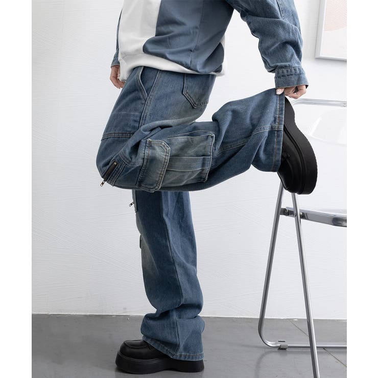 デニムカーゴパンツ 韓国風ワイドジーンズ | SUNSHINE CLOSET | 詳細画像20 