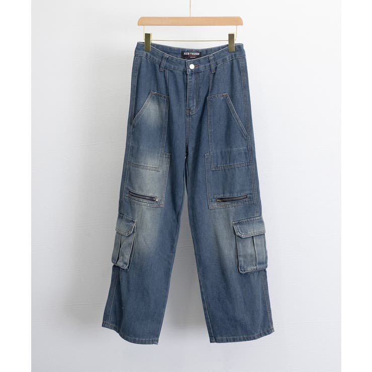 デニムカーゴパンツ 韓国風ワイドジーンズ | SUNSHINE CLOSET | 詳細画像26 