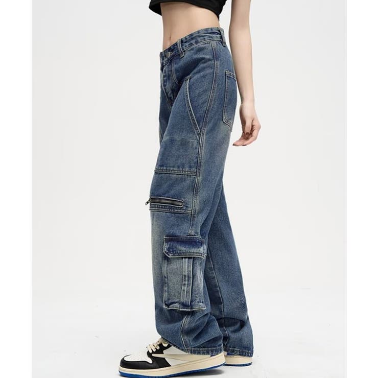 デニムカーゴパンツ 韓国風ワイドジーンズ | SUNSHINE CLOSET | 詳細画像7 