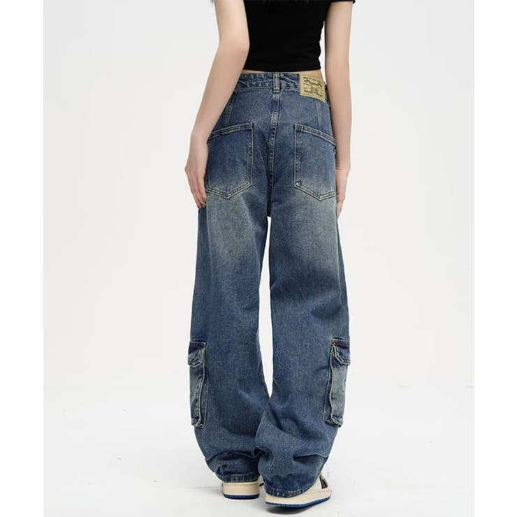 デニムカーゴパンツ 韓国風ワイドジーンズ | SUNSHINE CLOSET | 詳細画像9 