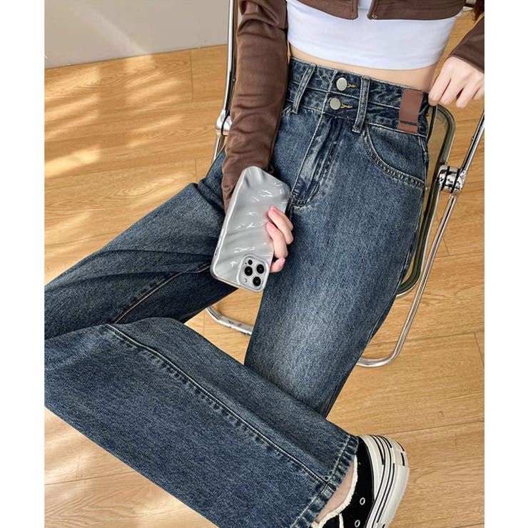 ハイウエスト デニムパンツ ダブルボタン | SUNSHINE CLOSET | 詳細画像2 