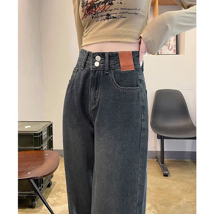 ハイウエスト デニムパンツ ダブルボタン | SUNSHINE CLOSET | 詳細画像8 