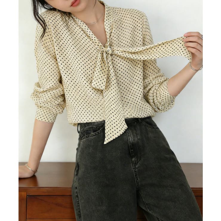 ドット柄ブラウス水玉 カジュアルきれいめ 大人可愛いとろみブラウス | SUNSHINE CLOSET | 詳細画像4 