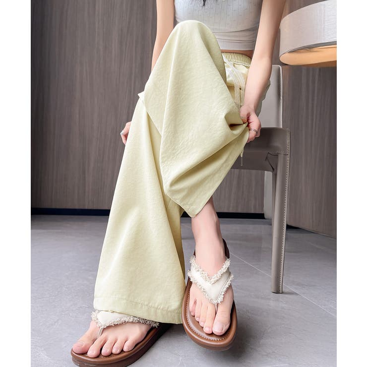 レース付きワイドパンツ イージーパンツ夏 | SUNSHINE CLOSET | 詳細画像19 