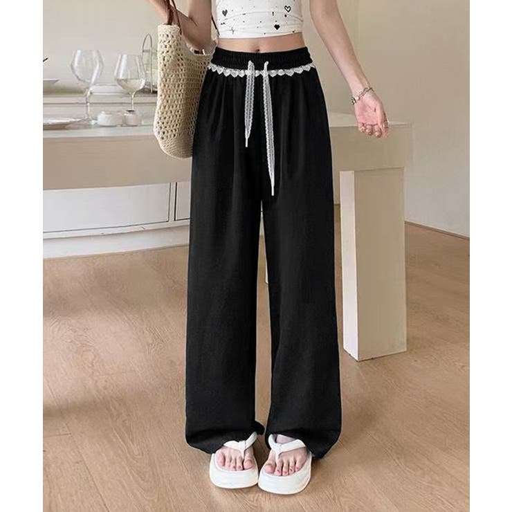 レース付きワイドパンツ イージーパンツ夏 | SUNSHINE CLOSET | 詳細画像2 