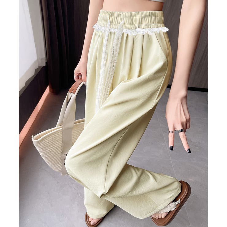 レース付きワイドパンツ イージーパンツ夏 | SUNSHINE CLOSET | 詳細画像20 