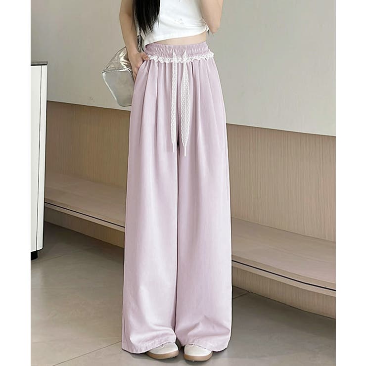 レース付きワイドパンツ イージーパンツ夏 | SUNSHINE CLOSET | 詳細画像23 