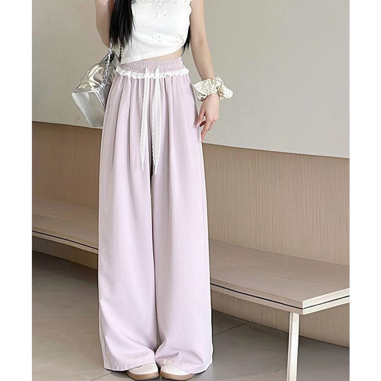 レース付きワイドパンツ イージーパンツ夏 | SUNSHINE CLOSET | 詳細画像24 