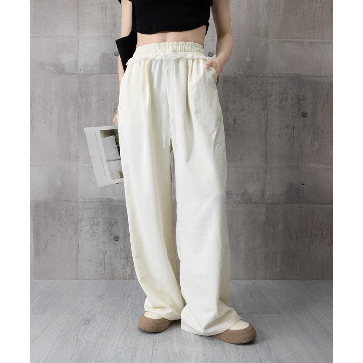 レース付きワイドパンツ イージーパンツ夏 | SUNSHINE CLOSET | 詳細画像25 