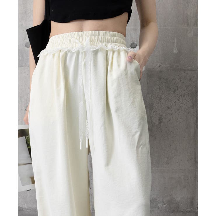 レース付きワイドパンツ イージーパンツ夏 | SUNSHINE CLOSET | 詳細画像26 