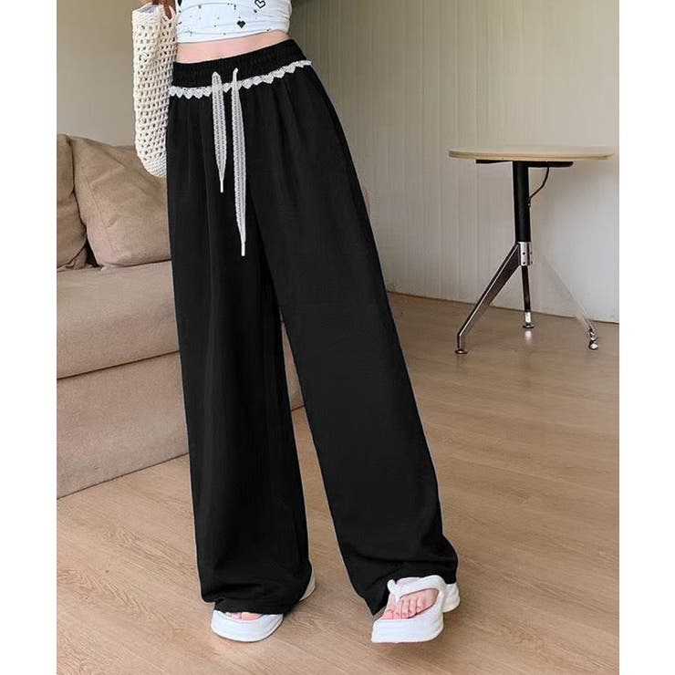 レース付きワイドパンツ イージーパンツ夏 | SUNSHINE CLOSET | 詳細画像4 