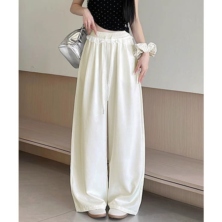 レース付きワイドパンツ イージーパンツ夏 | SUNSHINE CLOSET | 詳細画像8 