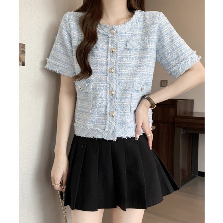 半袖ツイード風ジャケット レディース夏服 | SUNSHINE CLOSET | 詳細画像10 