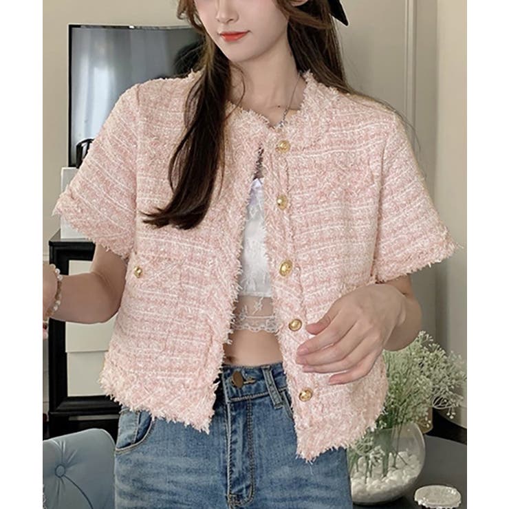 半袖ツイード風ジャケット レディース夏服 | SUNSHINE CLOSET | 詳細画像14 