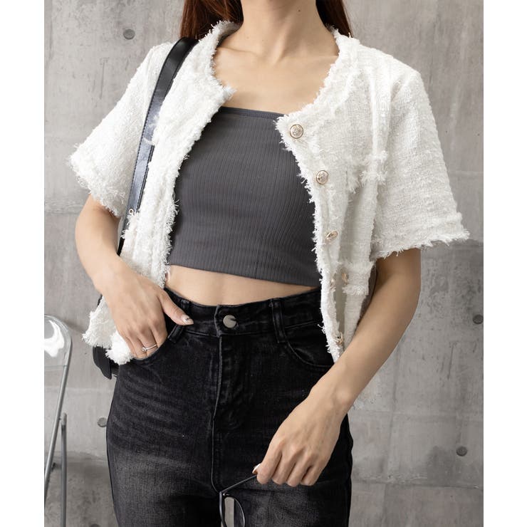 半袖ツイード風ジャケット レディース夏服 | SUNSHINE CLOSET | 詳細画像17 