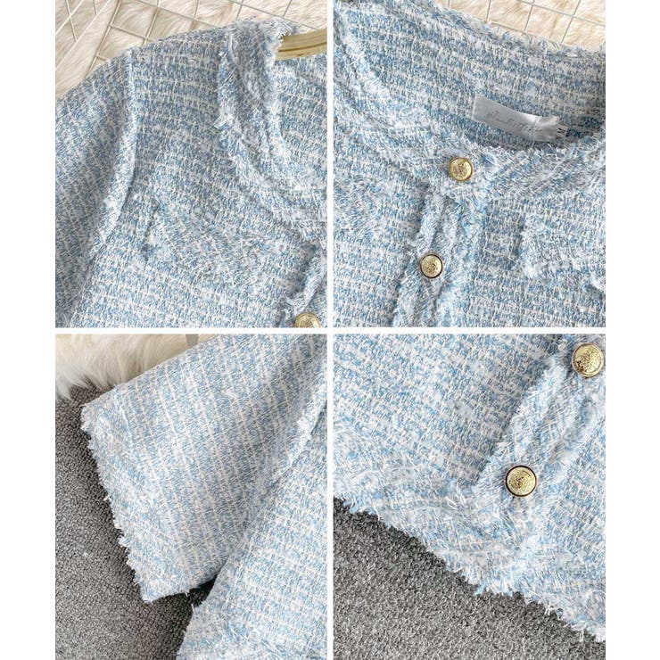 半袖ツイード風ジャケット レディース夏服 | SUNSHINE CLOSET | 詳細画像22 